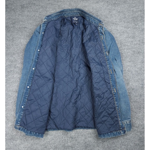 OshKosh Jean Jacket Barn Coat Men's XL Blue Denim Quilted Lined Buttons - Picture 5 of 10